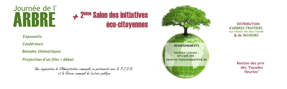 Commune de Ham-sur-Heure-Nalinnes | Journée de l&#039;Arbre + 2e Salon des initiatives éco-citoyennes
